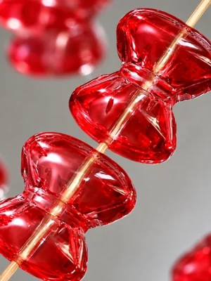 Transparent Glass Bow Beads Details