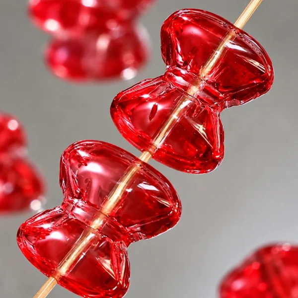 20 PCS Transparent Glass Bow Beads for Jewelry Making
