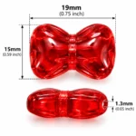 20 PCS Transparent Glass Bow Beads for Jewelry Making