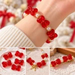 20 PCS Transparent Glass Bow Beads for Jewelry Making