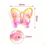10pcs Gradient Acrylic Butterfly Beads – Straight Hole