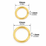 100 PCS Metal Open Jump Rings – Gold & Steel, 10mm & 12mm