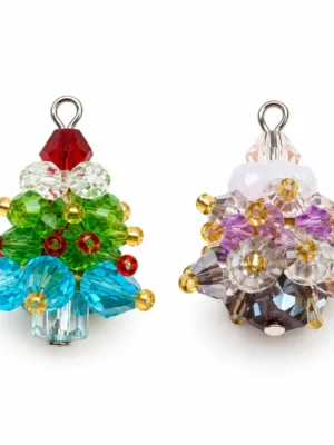 26mm Beaded Christmas Tree Charms Details