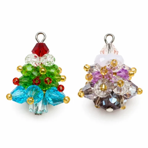 26mm Beaded Christmas Tree Charms Details