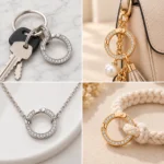 10 PCS 27mm Rhinestone Round Clasps – Gold & Silver