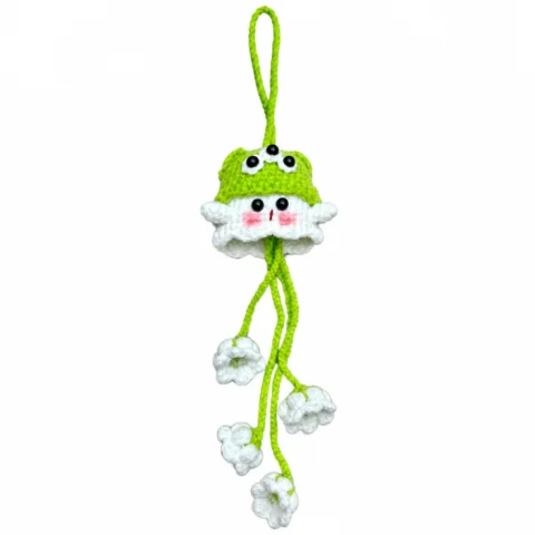 Handmade Crochet Alien Ghost Hanging Charm