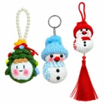 Handmade Crochet Christmas Ornaments & Keychains – 3 Styles