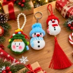 Handmade Crochet Christmas Ornaments & Keychains – 3 Styles