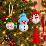 Handmade Crochet Christmas Ornaments & Keychains – 3 Styles