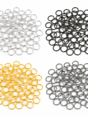 100 PCS Metal Open Jump Rings – 4 Colors, 10mm & 12mm