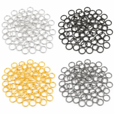 100 PCS Metal Open Jump Rings – 4 Colors, 10mm & 12mm