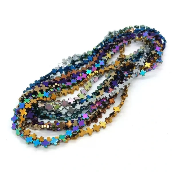 1 Strand Hematite Cross Beads – 10mm, Multiple Colors