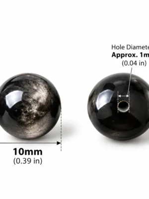 Natural Black Obsidian Round Bead Strand 10mm