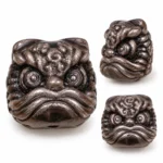 1 PCS Obsidian Lion Head Beads