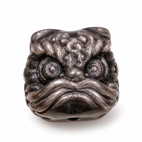 1 PCS Obsidian Lion Head Beads