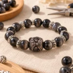 1 PCS Obsidian Lion Head Beads